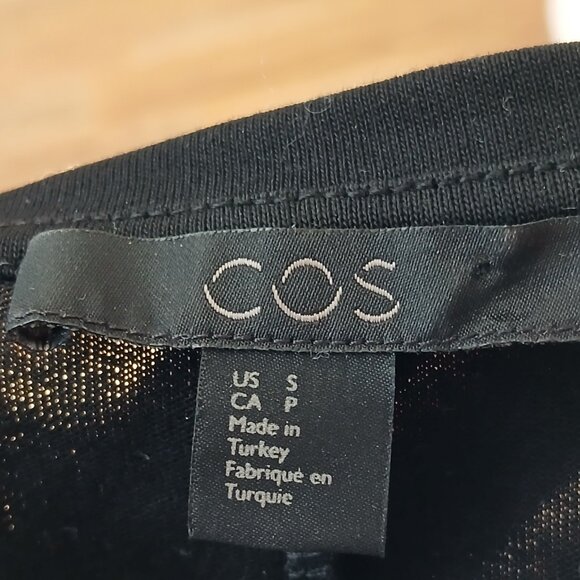 COS Ruched Drape Boxy Ruffle T-Shirt Dress Size Small - Picture 4 of 5